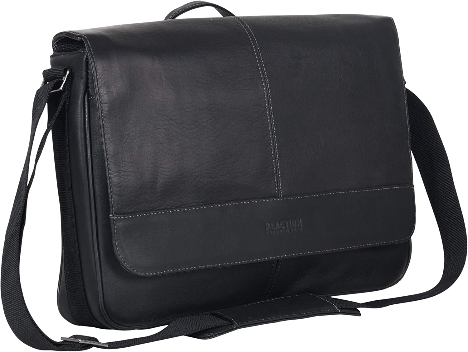 Kenneth Cole REACTION Risky Business Messenger Full-Grain Colombian Leather Crossbody Laptop Case & Tablet Day Bag - Image 3